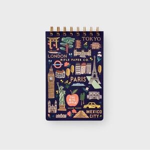 Rifle Paper Co Top Spiral Notebook Notepad Bon Voyage Travel NWT